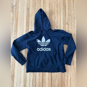 Adidas Dark Blue Hoodie with Trefoil Logo